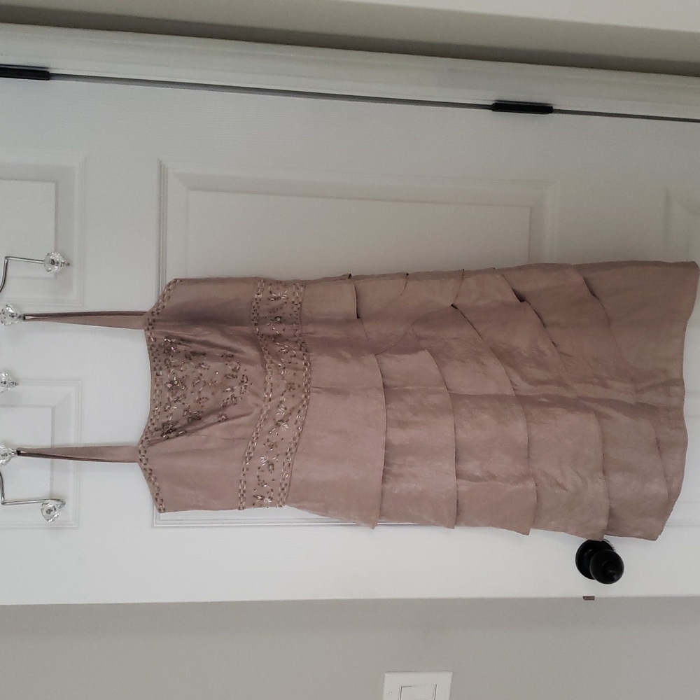 R&M Richards Elegant Beige Dress M-L